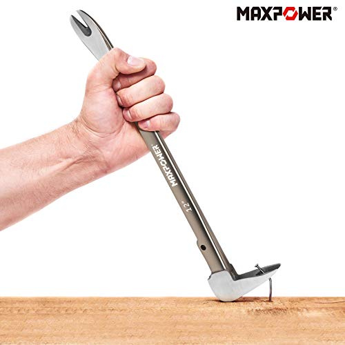 Maxpower 2Pcs Nail Puller Set. 8-Inch And 12-Inch Nail Puller Pry Bar And Chisel Scraper #TOP2