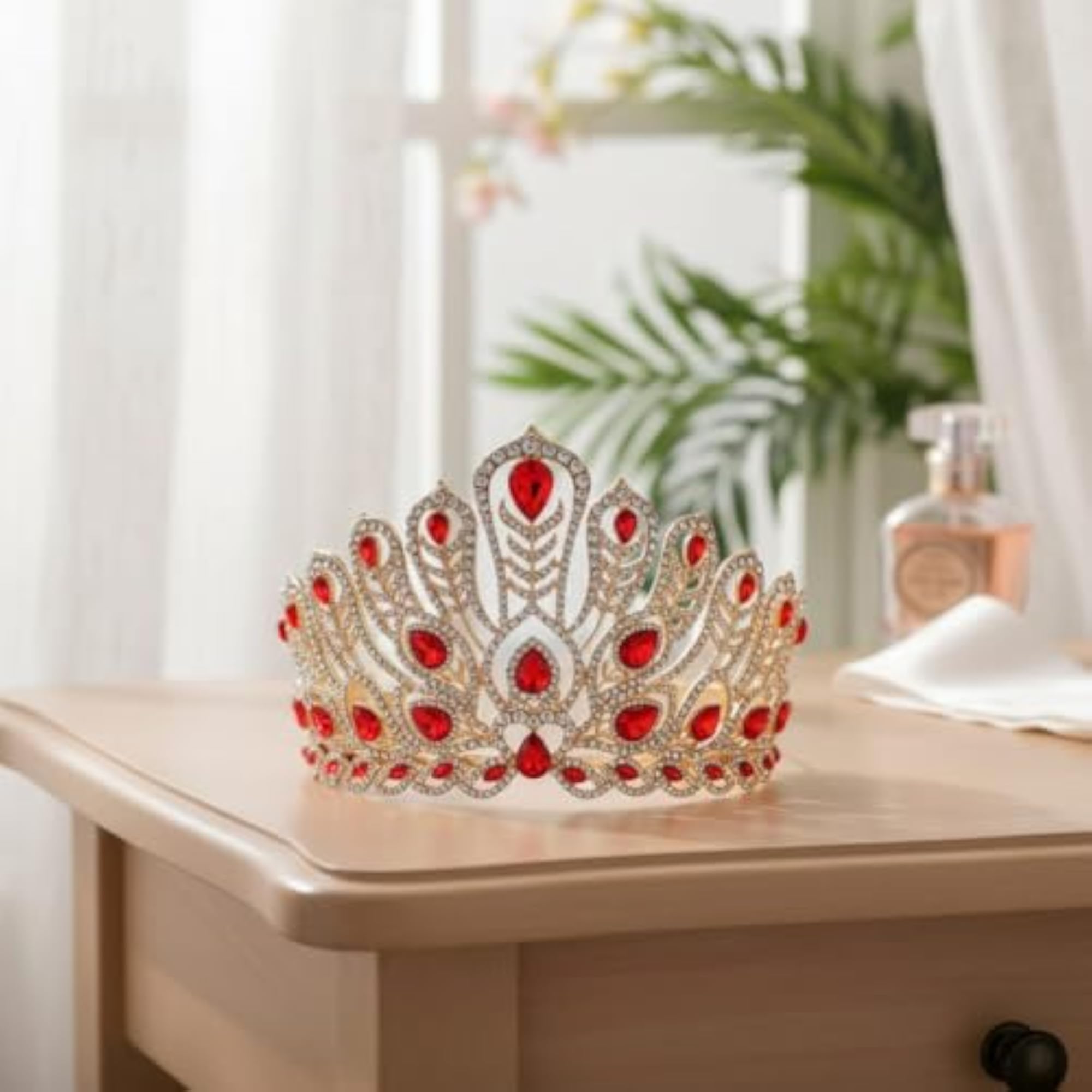 Rhinestone Tiara with Comb, Elegant Bridal Headpiece