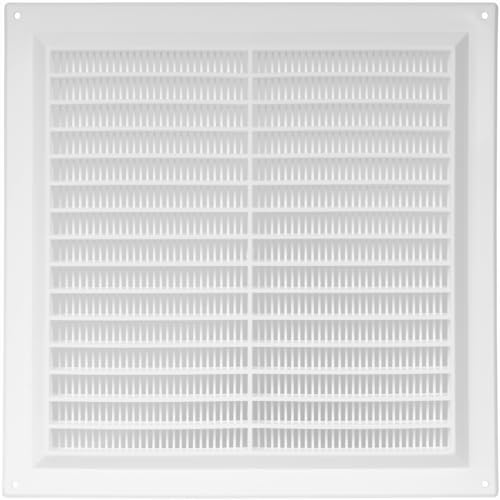 Repa Market 25 x 25 cm / 250 x 250 mm Kunststoff Weiß – Entlüftungsabdeckung – quadratische Kanalabdeckung – Lüftungsschlitze – Schutzgitter – HVAC-Belüftung