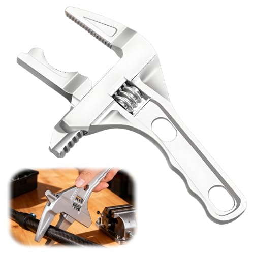 Chiavi a ganascia larga con estremità aperta, in lega di alluminio, per idraulici, bagno, strumento manuale in lega ultra sottile, per bagno (argento)