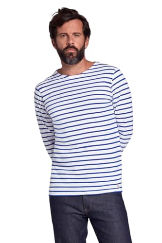 Armor Lux Men's Marinière plozévet Homme Long Sleeve Top Not Applicable, White (Dw5 Blanc/Etoile Dw5), Medium