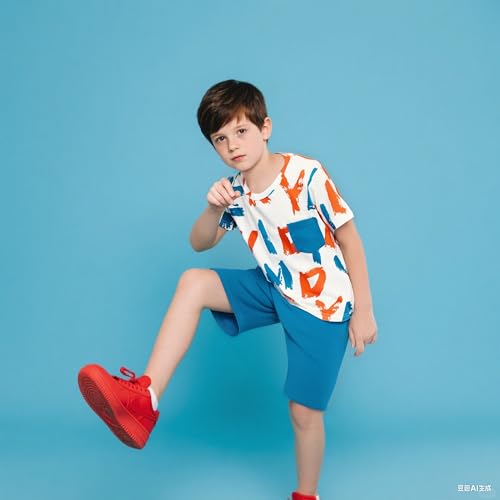 Image of Size 6-12 Years Boys Summer Fall Outfits Set 2PCS Short Sleeve T-Shirt & Shorts Sets Teen Fashion Clothing Sets