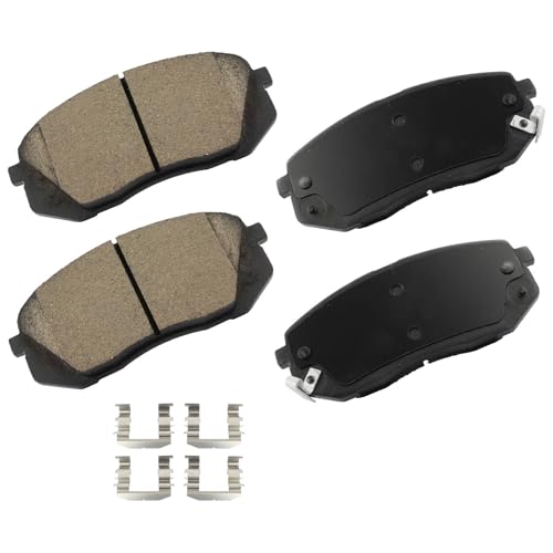 Image of cciyu D1295 Front Ceramic Disc Brake Pads Kit For Hyundai For Sonata 2015,For Hyundai For Tucson 2010-2015,For Kia For Cadenza 2014-2016,For Kia For Rondo 2007-2012,For Kia For Sportage 2011-2016