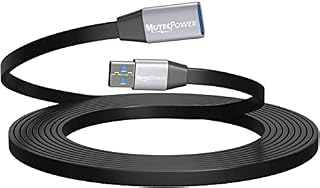 MutecPower FLAT 3m USB 3.0 Male to Female cable Ultra THIN USB Active Repeater Extension Cord - Black 3 meter  compatible with Laptops, Hard drives, Xbox, PS4, VR, Printers, Oculus Rift