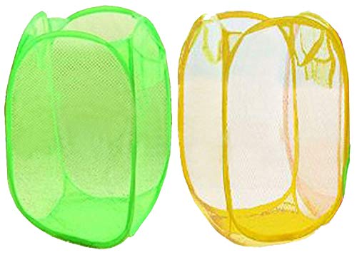 Kuber Industries Pack of 2 Nylon Mesh Laundry Basket, 20 LTR,CTKNEW198 (Assorted)