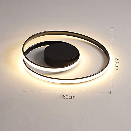 Plafonnier LED moderne dimmable 3500K-6000K noir avec télécommande