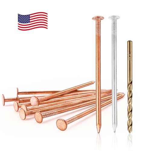 20 Pcs 3.5 Inch Copper Nails for Killing Trees - Stump Killer with Steel & Drill Nails to Prevent Bending - Eco-Friendly, Chemical-Free Tree Root Removal - USA-Designed Durable Copper Spikes