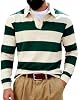 Camisa Polo de Rugby con Rayas para Hombre, Manga Larga, Cuello Solapa, Pullover 4