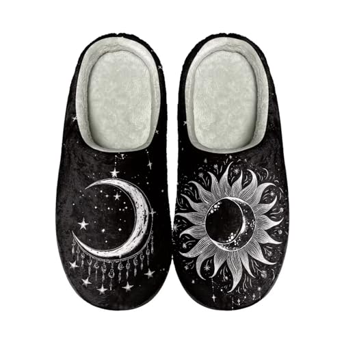 Comfortable Plush Slippers Full Toe Slip-On House Shoes Fuzzy Bedroom Slippers for Women Men Indoor Outdoor