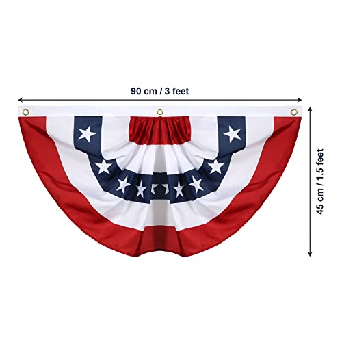 Sunshane Usa Pleated Fan Flags American Us Bunting Flag Half Fan Stars And Stripes Banners For 4Th Of July Memorial Day Patriotic Outdoor Decorations (6, 1.5X3Feet) #TOP1