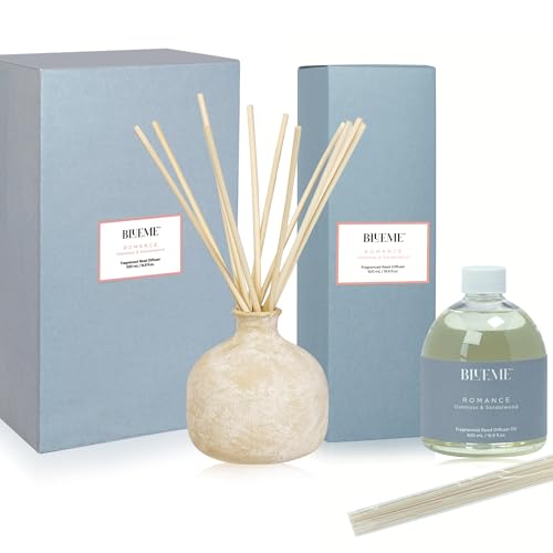BLUEME-Bundle-Romance-Oakmoss-Sandalwood-1691-Fl-Oz-Wellness-Diffuser-Oil-Refill-Contains-Essential-Oil-Sustainable-Hand-Finished-Premium-Luxury-Ceramic-Natural-Rattan-Reeds BLUEME Bundle Romance Oakmoss Sandalwood 1691 Fl Oz Wellness Diffuser Oil Refill Contains Essential Oil Sustainable Hand Finished Premium Luxury Ceramic Natural Rattan Reeds