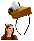 Nicky Bigs Novelties Adult Costume Accessory Pumpkin Pie Headband Thanksgiving Food Dessert Hat, One Size Brown