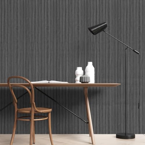 Paneles de pared 3D insonorizados autoadhesivos imitación madera gris 8