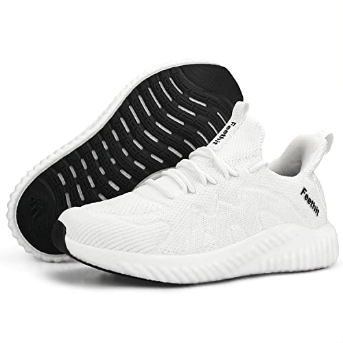 Image of Feethit Womens Running Shoes Lightweight Walking Tennis Shoes Non Slip Comfortable Fashion Sneakers, White, 10