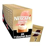 NESCAFÉ Cappuccino Unsweetened Instant Coffee Sachets x7 (Pack of 6, Total 42 Sachets)