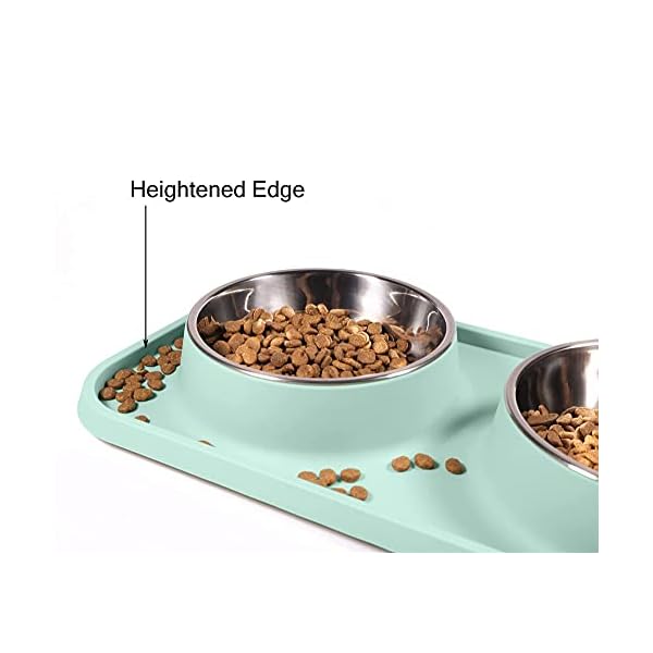 L.D.Dog Cat Food Bowls, Cat Bowls Non-Skid and Non-Spill Silicone Pads with PP Stand, Removable Stainless Steel Food and Water Dishes for Cats, Small Size Dogs L.D.Dog Cat Food Bowls, Cat Bowls Non-Skid and Non-Spill Silicone Pads with PP Stand, Removable Stainless Steel Food and Water Dishes for Cats, Small Size Dogs