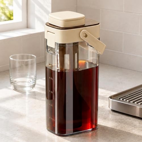 Image of Cold Brew Pot Removable Strainer Cold Brew Coffee Pot Clear Drink Maker