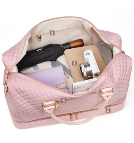 Convertible Suit Travel Bag 19in Travel Weekender Pink Bag For Women,Duffle Bag With Shoe Compartment For Airplanes hanging garment duffel bag, 50*25*35 cm3