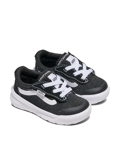 Vans Toddler Range BRZ Slip-On Shoe | Comfortable Kids\' Walking Sneakers for Boys & Girls, Mesh Black/White, 7