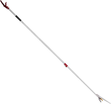 5.9-9.8ft Long Reach Pruner for Garden,Cut & Hold Telescopic Pole Pruners,Fruit Picker Tree Branch Cutter,with Lightweight Aluminum Extendable Handle,for Fruit Picking and Branches Trimming Red
