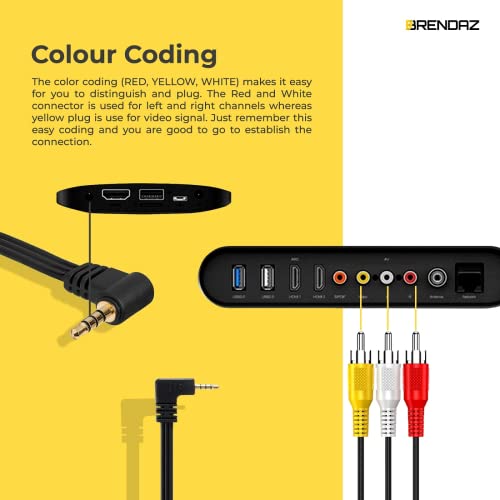 Cable Extensión 3.5mm a 3 RCA Macho 1.8 m BRENDAZ miniatura 3