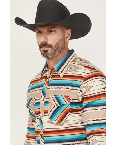 Rock & Roll Men's Slim Fit Southwestern Serape Long Sleeve Snap Shirt - BMN2S054752