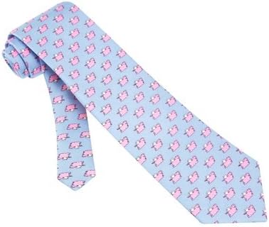 Men's 100% Silk When Pigs Fly Light Blue Tie Necktie Neckwear