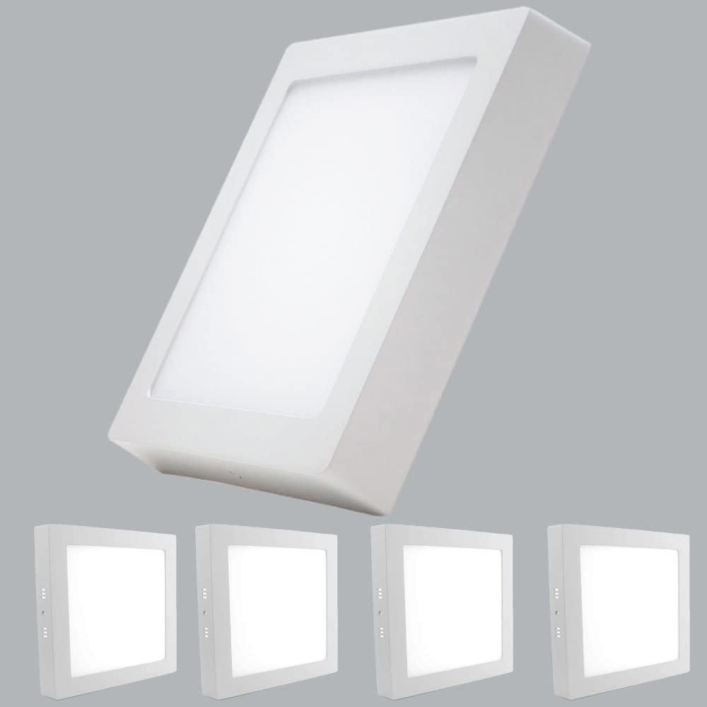 5X Energy Saving LED 24W Ceiling Wall Surface Mounted Square Panel Light Indoor Office Bedroom Kitchen Lighting Cool White (5X LED Panels)