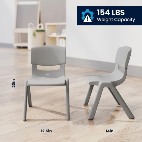 Image of Flash Furniture Stackable Plastic School Chair, Soft Gray, Set of 10
