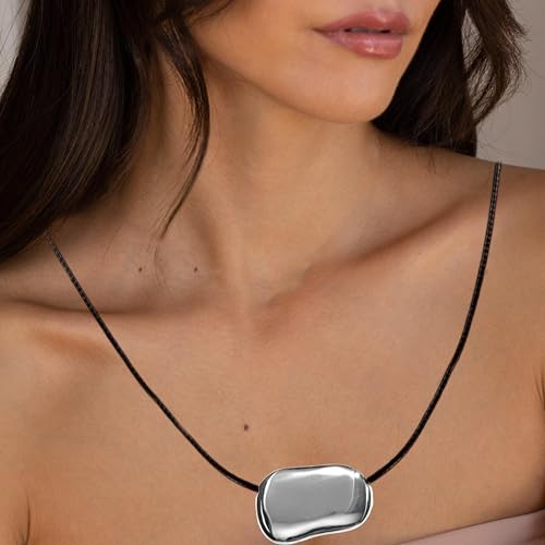 Chunky Necklaces Bean Necklace Gold Plated Necklace Gold Necklace for Women Dainty Necklace 25.6inch3