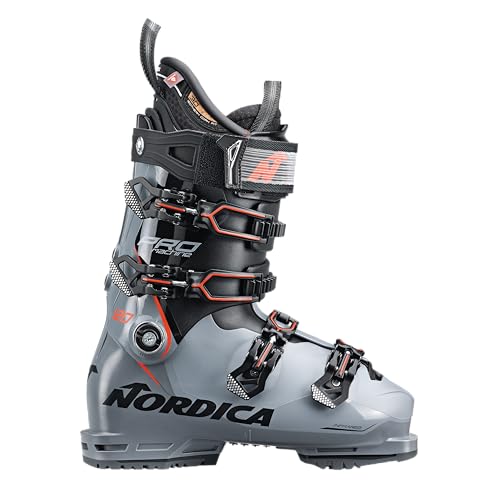 Nordica Promachine 120 Men's Narrow Fit High Performance Alpine Ski Boots (Grey/Black/Red, 27.5)
