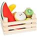 Small Foot 11687 Set di Frutta in Stoffa con Cassetta di Legno, per Il negozietto, Adatto a Partire dai 2 Anni Toys