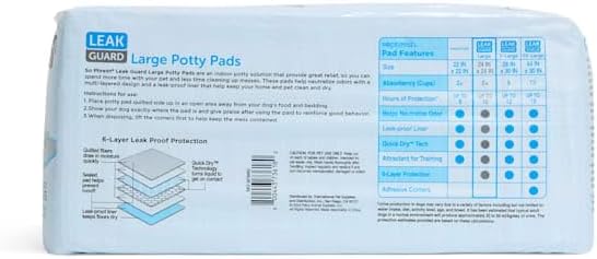So Phresh Large Leak Guard Quilted Potty Pads, 50 Count, White, Dog Pads