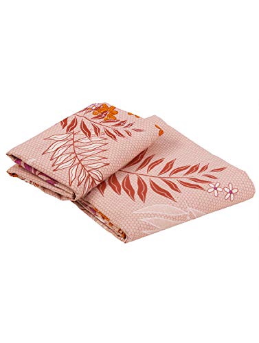 Image of Story@Home Spark Collection Single Bedsheet Cotton 210 TC with a Pillow Cover, Light Brown and White