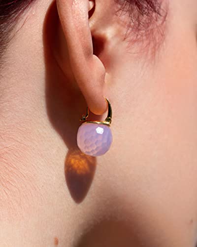 Image of Crystal Earrings for Women, Sparkly Austrian Crystal Disco Ball Earrings, 18K Gold Plated Post Drop Earrings with Colorful Spheres, Hypoallergenic & Lightweight, Ideal Gift for Her