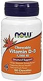 NOW Foods - Vitamin D-3 Chewable Natural Fruit Flavor 1000 IU - 180 Chewable Tablets