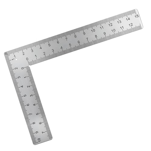 DOPENSPI L Shaped Ruler, Square Ruler Metal Rulers 4 inch by 6 inch Square Framing Measuring Tool Right Angle Rulers for Engineer Carpenter