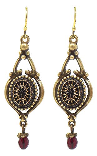 Ben-Amun JewelryAncient Brass Made in New York Necklace Pearly Statement Victorian Vintage Antique Dangle Pendant