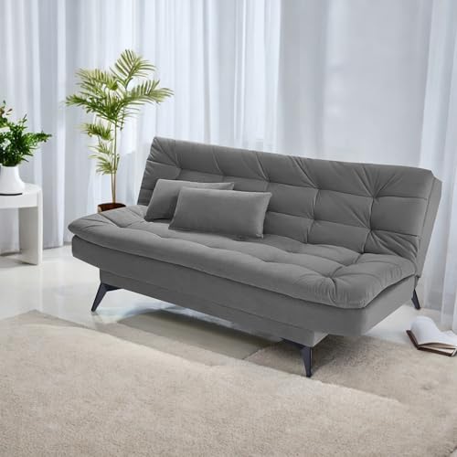 GRAPEWOOD Craxy 3 Seater Sofa Cum Bed for Living Room (Dark Grey Colour) Premium Fabric Sofa