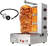 Li Zhen 3 Burners Shawarma Machine Commercial Chicken Shawarma Machine Gyro Grill Rotating Kebab Machine for Commercial Kitchen Use, Silver,41.9 lbs.