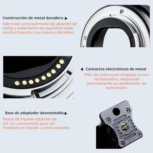 Adaptador de Lente EF-EOS M para usar tus objetivos Réflex en cámaras Canon EOS M M50 M6 5