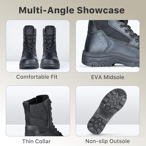 Image of FREE SOLDIER Women's Tactical Boots 8 Inches Lightweight Combat Boot Durable Military Work Outdoors Boots Desert Boot for Women