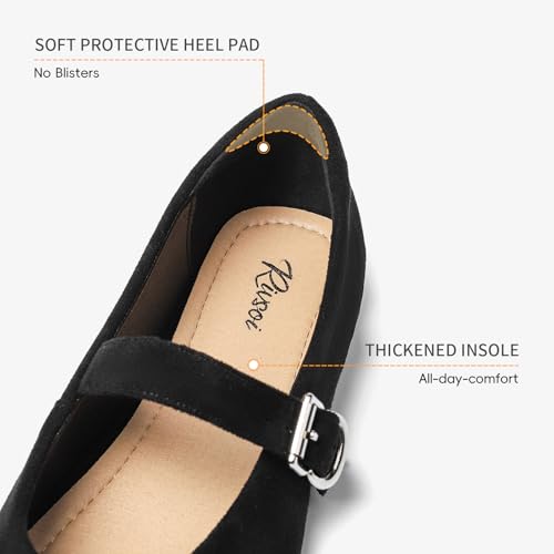 Comfortable Mary Jane Ballet Flats, Round Toe Wide Flats for Women with Adjustable Strap for Dressy Office Wear4