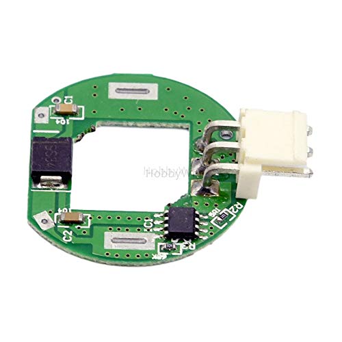Side view of the JABO 2033S motor drive board, showing the profile and thickness of the circuit board.