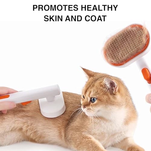 Image of 2-in-1 Pet Grooming Set for Dogs & Cats | Slicker Brush for Loose Fur & Detangling + Steam Massage Brush for Bathing & Relaxation | Safe, Gentle & Effective Daily Grooming Tools