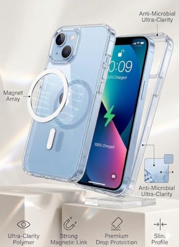 Image of DIZORO Crystal Clear Back Case Cover for iPhone 14 Plus Non Yellowing Transparent Cover |Hard Back Cover Clear Case for iPhone 14 Plus with Anti-Yellow (PC, Transparent)