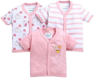 Baby Boys & Girls Regular Fit 100% Cotton Half Sleeves Jhabla Pack of 3 Price In India