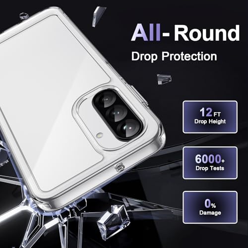 Image of Case for Samsung Galaxy A26 5G, Military Grade Drop Protection Phone Case, Yellowing Resistant, Anti-Scratch Hard PC Back, Shockproof Hard Ultra-Thin Protective Cover, Clear