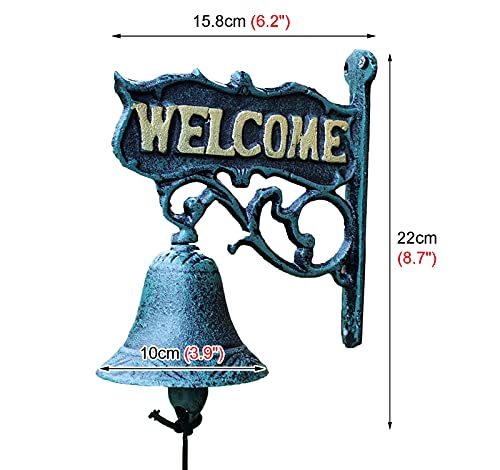 Ljha Dinner Bell Heavy Duty Metal Wall Hanging Bell With Welcome Sign, Clear Sound Weather-Resistant Vintage Dinner Bell, Wall Mounted Bell For Garden Bar #TOP2