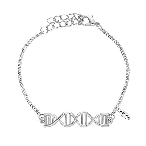 NOUMANDA Molecular Jewelry Sideways DNA Double Helix Link Chain Bracelet (silver)
